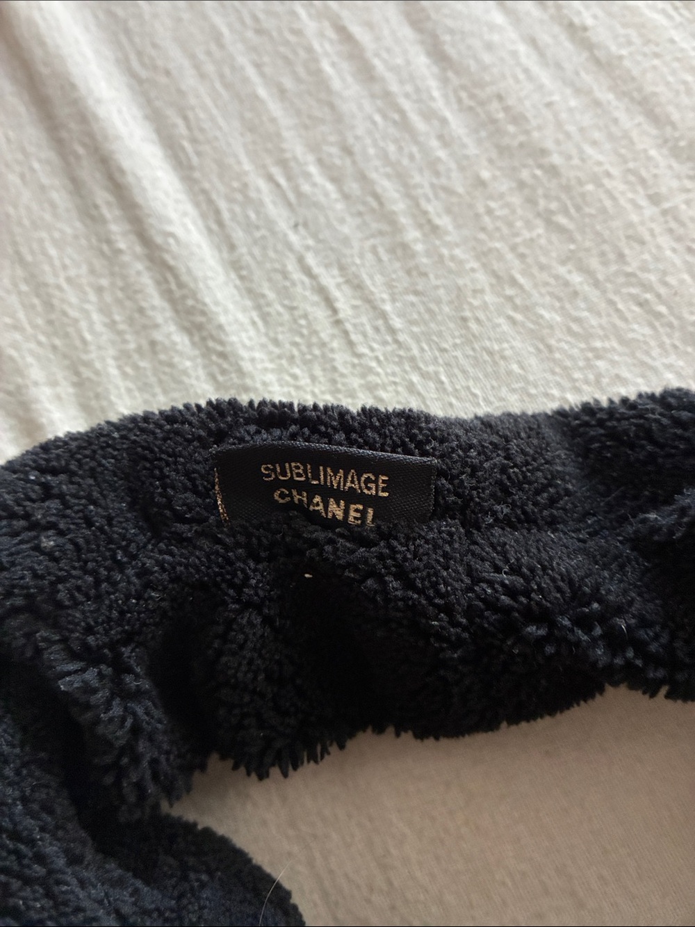 CHANEL Black Plush 'Sublimage' Headband